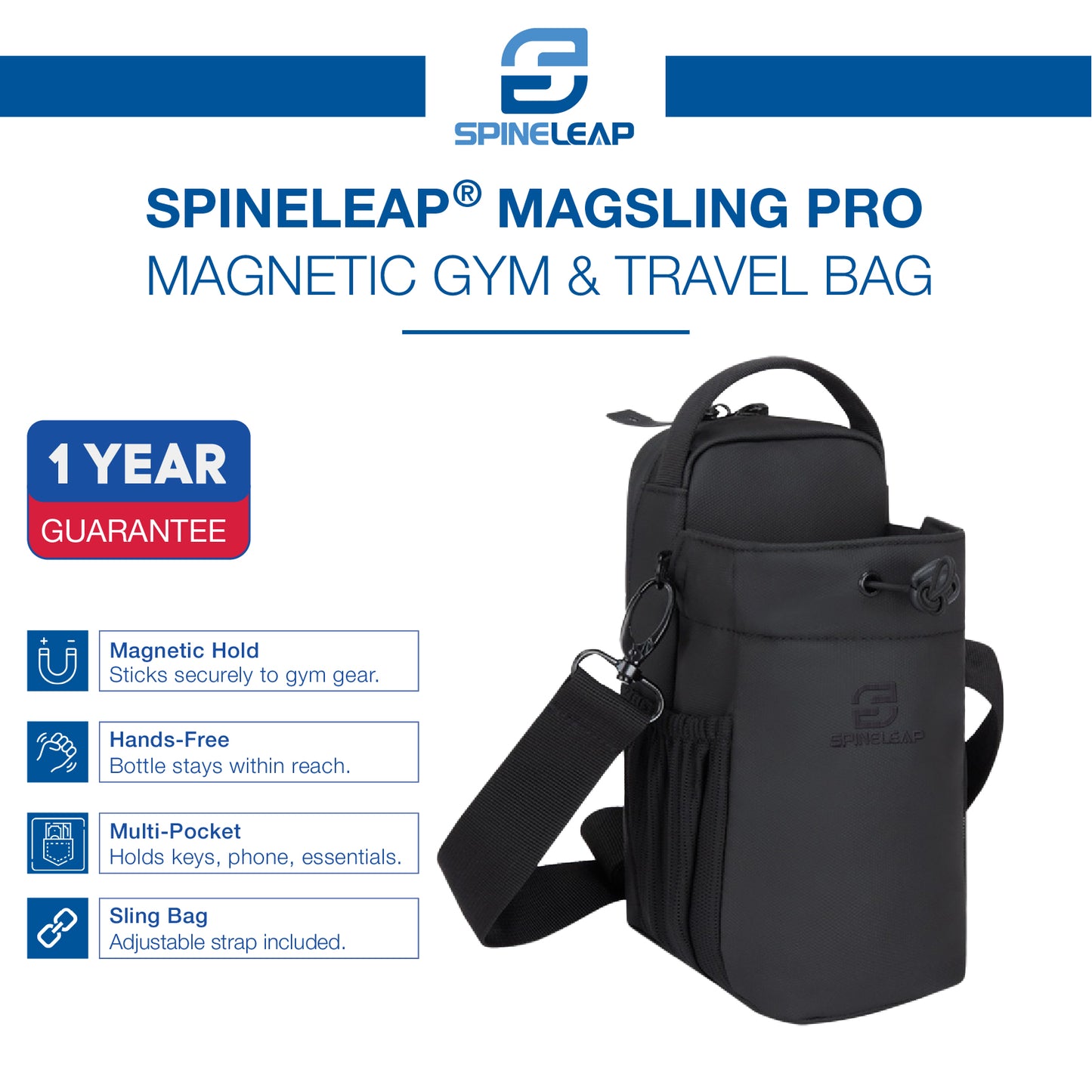 Spineleap® MagSling Pro – Magnetic Gym & Travel Bag