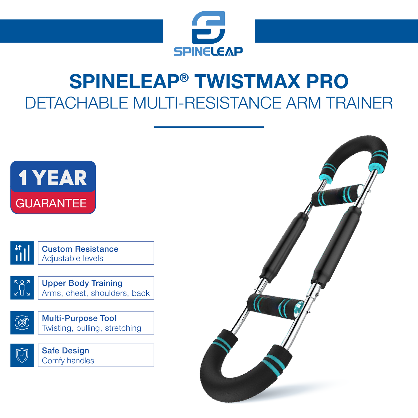 Spineleap® Twistmax Pro-Entrenador de brazo de múltiples resistencias desmontable