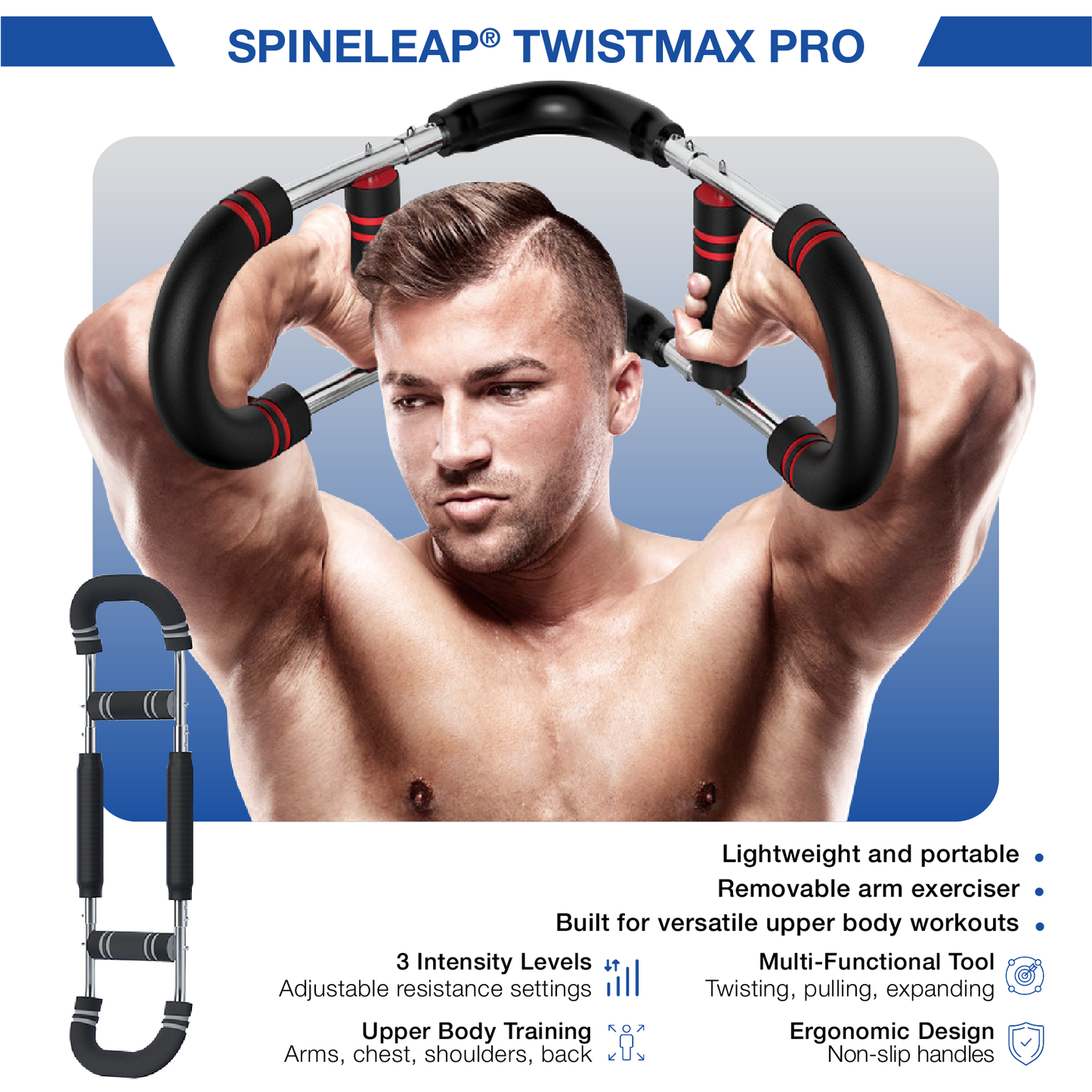 Spineleap® TwistMax Pro – Detachable Multi-Resistance Arm Trainer