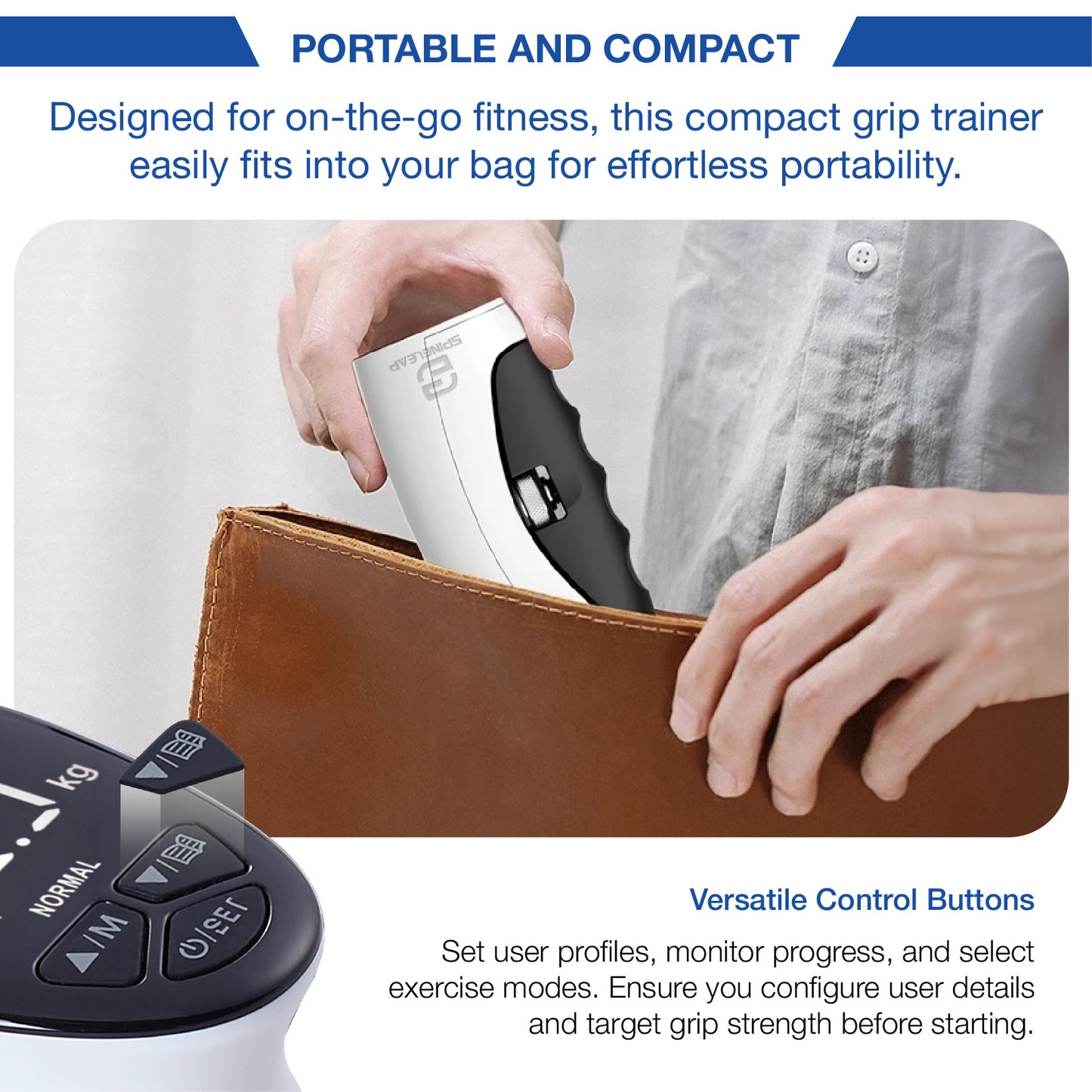 SpineLeap® PowerGrip Pro – Intelligenter digitaler Griffkrafttrainer und Reha-Gerät