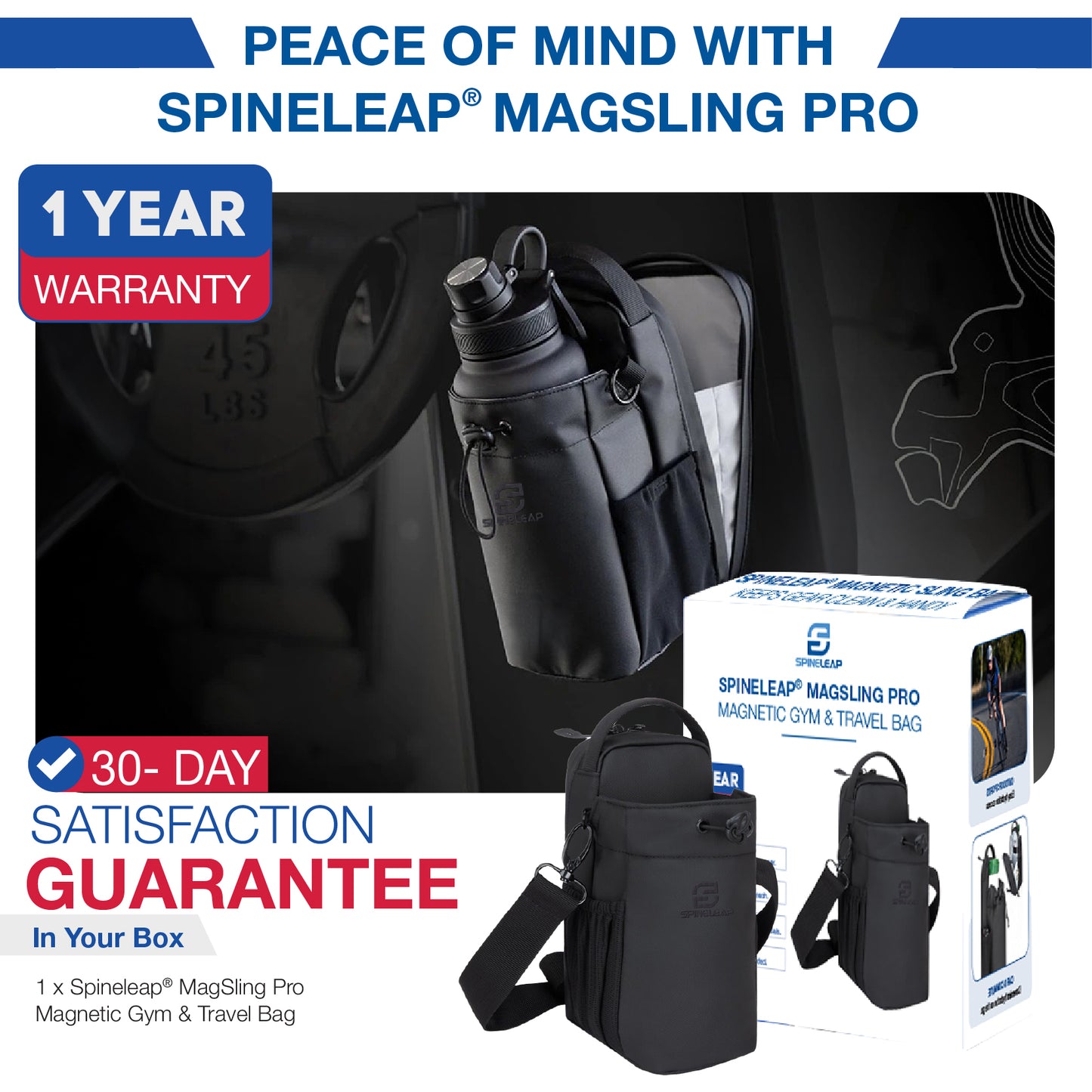 Spineleap® MagSling Pro – Magnetic Gym & Travel Bag