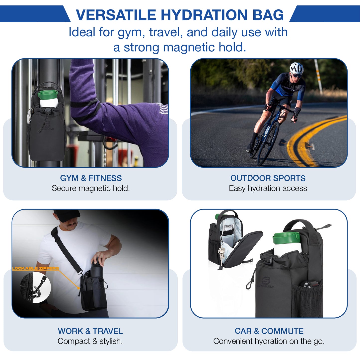 Spineleap® MagSling Pro – Magnetic Gym & Travel Bag